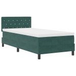 vidaXL Pat cu Arcuri și Saltea Verde închis 90 x 190 cm țesătură vidaXL Pat cu Arcuri și Saltea Verde închis 90 x 190 cm țesătură
