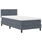 vidaXL Pat cu Arcuri și Saltea Gri închis 90 x 200 cm țesătură vidaXL Pat cu Arcuri și Saltea Gri închis 90 x 200 cm țesătură
