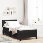 vidaXL Pat cu Arcuri și Saltea cu saltea Negru 100 x 200 cm țesătură vidaXL Pat cu Arcuri și Saltea cu saltea Negru 100 x 200 cm țesătură
