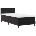 vidaXL Pat cu Arcuri și Saltea cu saltea Negru 100 x 200 cm țesătură vidaXL Pat cu Arcuri și Saltea cu saltea Negru 100 x 200 cm țesătură