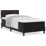 vidaXL Pat cu Arcuri și Saltea cu saltea Negru 100 x 200 cm țesătură vidaXL Pat cu Arcuri și Saltea cu saltea Negru 100 x 200 cm țesătură