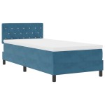 vidaXL Pat cu Arcuri și Saltea Albastru închis 100 x 200 cm țesătură vidaXL Pat cu Arcuri și Saltea Albastru închis 100 x 200 cm țesătură