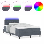 vidaXL Pat cu Arcuri și Saltea Gri închis 120 x 190 cm țesătură vidaXL Pat cu Arcuri și Saltea Gri închis 120 x 190 cm țesătură