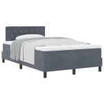 vidaXL Pat cu Arcuri și Saltea Gri închis 120 x 200 cm țesătură vidaXL Pat cu Arcuri și Saltea Gri închis 120 x 200 cm țesătură
