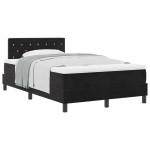 vidaXL Pat cu Arcuri și Saltea cu saltea Negru 120 x 200 cm țesătură vidaXL Pat cu Arcuri și Saltea cu saltea Negru 120 x 200 cm țesătură