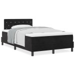 vidaXL Pat cu Arcuri și Saltea cu saltea Negru 120 x 200 cm țesătură vidaXL Pat cu Arcuri și Saltea cu saltea Negru 120 x 200 cm țesătură