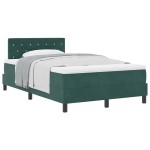 vidaXL Pat cu Arcuri și Saltea Verde închis 120 x 200 cm țesătură vidaXL Pat cu Arcuri și Saltea Verde închis 120 x 200 cm țesătură