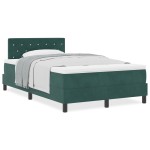 vidaXL Pat cu Arcuri și Saltea Verde închis 120 x 200 cm țesătură vidaXL Pat cu Arcuri și Saltea Verde închis 120 x 200 cm țesătură