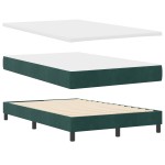 vidaXL Pat cu Arcuri și Saltea Verde închis 120 x 200 cm țesătură vidaXL Pat cu Arcuri și Saltea Verde închis 120 x 200 cm țesătură
