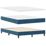 vidaXL Pat cu Arcuri și Saltea Albastru închis 140 x 190 cm țesătură vidaXL Pat cu Arcuri și Saltea Albastru închis 140 x 190 cm țesătură