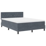 vidaXL Pat cu Arcuri și Saltea Gri închis 140 x 200 cm țesătură vidaXL Pat cu Arcuri și Saltea Gri închis 140 x 200 cm țesătură