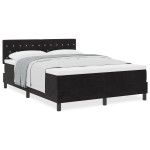 vidaXL Pat cu Arcuri și Saltea cu saltea Negru 140 x 200 cm țesătură vidaXL Pat cu Arcuri și Saltea cu saltea Negru 140 x 200 cm țesătură
