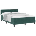 vidaXL Pat cu Arcuri și Saltea Verde închis 140 x 200 cm țesătură vidaXL Pat cu Arcuri și Saltea Verde închis 140 x 200 cm țesătură