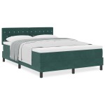 vidaXL Pat cu Arcuri și Saltea Verde închis 140 x 200 cm țesătură vidaXL Pat cu Arcuri și Saltea Verde închis 140 x 200 cm țesătură