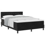 vidaXL Pat cu Arcuri și Saltea cu saltea Negru 160 x 200 cm țesătură vidaXL Pat cu Arcuri și Saltea cu saltea Negru 160 x 200 cm țesătură