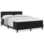 vidaXL Pat cu Arcuri și Saltea cu saltea Negru 160 x 200 cm țesătură vidaXL Pat cu Arcuri și Saltea cu saltea Negru 160 x 200 cm țesătură