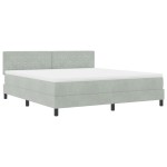 vidaXL Pat cu Arcuri și Saltea Gri deschis 180 x 200 cm țesătură vidaXL Pat cu Arcuri și Saltea Gri deschis 180 x 200 cm țesătură