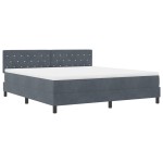 vidaXL Pat cu Arcuri și Saltea Gri închis 180 x 200 cm țesătură vidaXL Pat cu Arcuri și Saltea Gri închis 180 x 200 cm țesătură