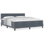 vidaXL Pat cu Arcuri și Saltea Gri închis 180 x 200 cm țesătură vidaXL Pat cu Arcuri și Saltea Gri închis 180 x 200 cm țesătură