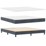 vidaXL Pat cu Arcuri și Saltea Gri închis 180 x 200 cm țesătură vidaXL Pat cu Arcuri și Saltea Gri închis 180 x 200 cm țesătură