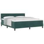 vidaXL Pat cu Arcuri și Saltea Verde închis 180 x 200 cm țesătură vidaXL Pat cu Arcuri și Saltea Verde închis 180 x 200 cm țesătură