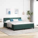 vidaXL Pat cu Arcuri și Saltea Verde închis 180 x 200 cm țesătură vidaXL Pat cu Arcuri și Saltea Verde închis 180 x 200 cm țesătură