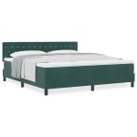 vidaXL Pat cu Arcuri și Saltea Verde închis 180 x 200 cm țesătură vidaXL Pat cu Arcuri și Saltea Verde închis 180 x 200 cm țesătură