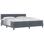 vidaXL Pat cu Arcuri și Saltea Gri închis 200 x 200 cm țesătură vidaXL Pat cu Arcuri și Saltea Gri închis 200 x 200 cm țesătură