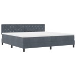 vidaXL Pat cu Arcuri și Saltea Gri închis 200 x 200 cm țesătură vidaXL Pat cu Arcuri și Saltea Gri închis 200 x 200 cm țesătură
