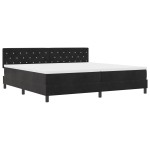 vidaXL Pat cu Arcuri și Saltea cu saltea Negru 200 x 200 cm țesătură vidaXL Pat cu Arcuri și Saltea cu saltea Negru 200 x 200 cm țesătură