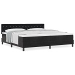 vidaXL Pat cu Arcuri și Saltea cu saltea Negru 200 x 200 cm țesătură vidaXL Pat cu Arcuri și Saltea cu saltea Negru 200 x 200 cm țesătură