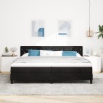 vidaXL Pat cu Arcuri și Saltea cu saltea Negru 200 x 200 cm țesătură vidaXL Pat cu Arcuri și Saltea cu saltea Negru 200 x 200 cm țesătură