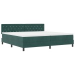 vidaXL Pat cu Arcuri și Saltea Verde închis 200 x 200 cm țesătură vidaXL Pat cu Arcuri și Saltea Verde închis 200 x 200 cm țesătură