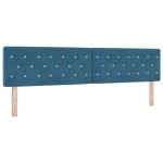 vidaXL Pat cu Arcuri și Saltea Albastru închis 200 x 200 cm țesătură vidaXL Pat cu Arcuri și Saltea Albastru închis 200 x 200 cm țesătură
