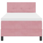 vidaXL Pat cu Arcuri și Saltea cu saltea Roz 80 x 200 cm țesătură vidaXL Pat cu Arcuri și Saltea cu saltea Roz 80 x 200 cm țesătură