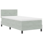 vidaXL Pat cu Arcuri și Saltea Gri deschis 90 x 190 cm țesătură vidaXL Pat cu Arcuri și Saltea Gri deschis 90 x 190 cm țesătură