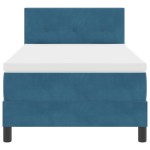 vidaXL Pat cu Arcuri și Saltea Albastru închis 90 x 190 cm țesătură vidaXL Pat cu Arcuri și Saltea Albastru închis 90 x 190 cm țesătură