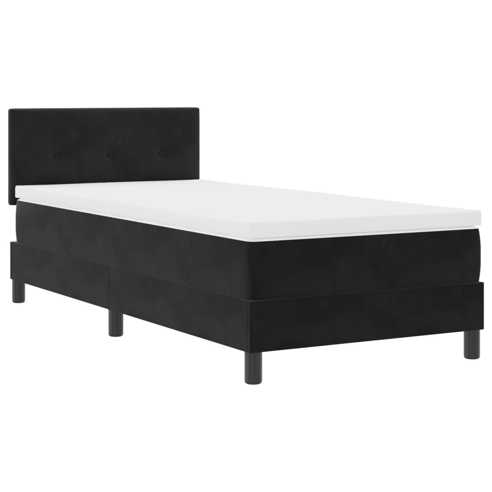 vidaXL Pat cu Arcuri și Saltea cu saltea Negru 100 x 200 cm țesătură