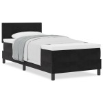 vidaXL Pat cu Arcuri și Saltea cu saltea Negru 100 x 200 cm țesătură vidaXL Pat cu Arcuri și Saltea cu saltea Negru 100 x 200 cm țesătură