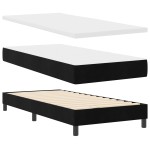 vidaXL Pat cu Arcuri și Saltea cu saltea Negru 100 x 200 cm țesătură vidaXL Pat cu Arcuri și Saltea cu saltea Negru 100 x 200 cm țesătură