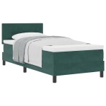 vidaXL Pat cu Arcuri și Saltea Verde închis 100 x 200 cm țesătură vidaXL Pat cu Arcuri și Saltea Verde închis 100 x 200 cm țesătură