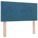 vidaXL Pat cu Arcuri și Saltea Albastru închis 100 x 200 cm țesătură vidaXL Pat cu Arcuri și Saltea Albastru închis 100 x 200 cm țesătură