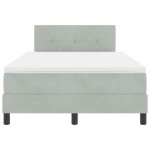 vidaXL Pat cu Arcuri și Saltea Gri deschis 120 x 200 cm țesătură vidaXL Pat cu Arcuri și Saltea Gri deschis 120 x 200 cm țesătură
