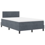 vidaXL Pat cu Arcuri și Saltea Gri închis 120 x 200 cm țesătură vidaXL Pat cu Arcuri și Saltea Gri închis 120 x 200 cm țesătură