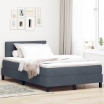 vidaXL Pat cu Arcuri și Saltea Gri închis 120 x 200 cm țesătură vidaXL Pat cu Arcuri și Saltea Gri închis 120 x 200 cm țesătură