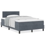 vidaXL Pat cu Arcuri și Saltea Gri închis 120 x 200 cm țesătură vidaXL Pat cu Arcuri și Saltea Gri închis 120 x 200 cm țesătură