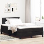 vidaXL Pat cu Arcuri și Saltea cu saltea Negru 120 x 200 cm țesătură vidaXL Pat cu Arcuri și Saltea cu saltea Negru 120 x 200 cm țesătură