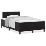 vidaXL Pat cu Arcuri și Saltea cu saltea Negru 120 x 200 cm țesătură vidaXL Pat cu Arcuri și Saltea cu saltea Negru 120 x 200 cm țesătură