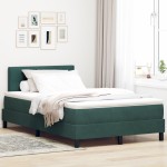 vidaXL Pat cu Arcuri și Saltea Verde închis 120 x 200 cm țesătură vidaXL Pat cu Arcuri și Saltea Verde închis 120 x 200 cm țesătură