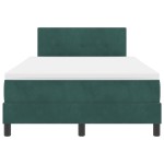 vidaXL Pat cu Arcuri și Saltea Verde închis 120 x 200 cm țesătură vidaXL Pat cu Arcuri și Saltea Verde închis 120 x 200 cm țesătură